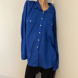 GAP Boyfriend Button-Down Blouse – Royal Blue